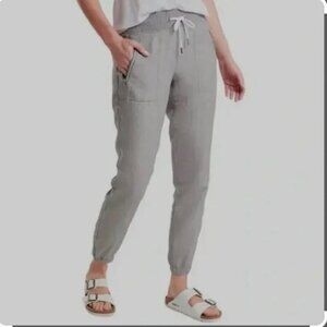 Athleta Linen Cabo Jogger Pants, Gray, Size 0